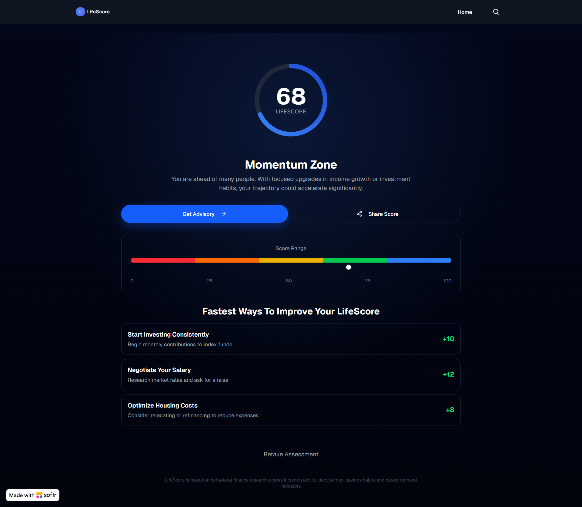 LifeScore — Financial Assessment Platform feature image