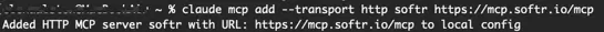 Claude Code explaining MCP Softr connection
