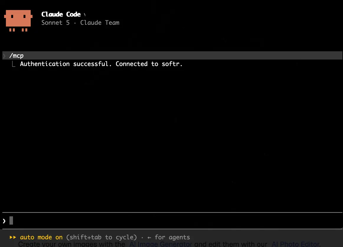 Claude Code in Mac terminal accepting authentication