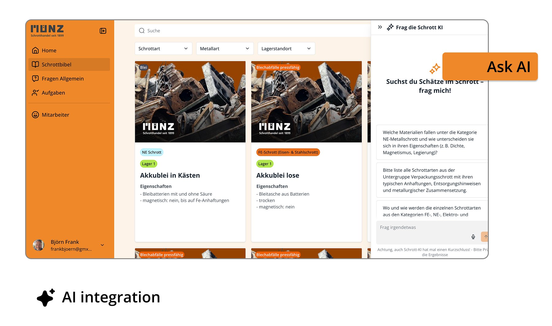MÜNZ Iron & Steel Intranet and Knowledge Management System feature image