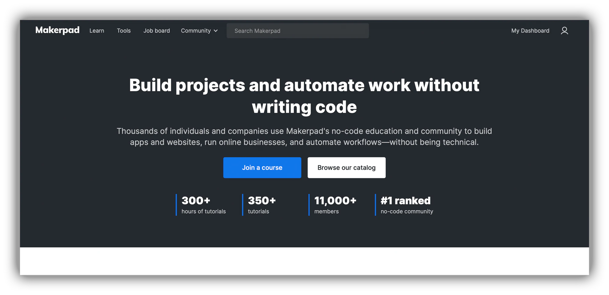Makerpad no-code community and tutorials platform