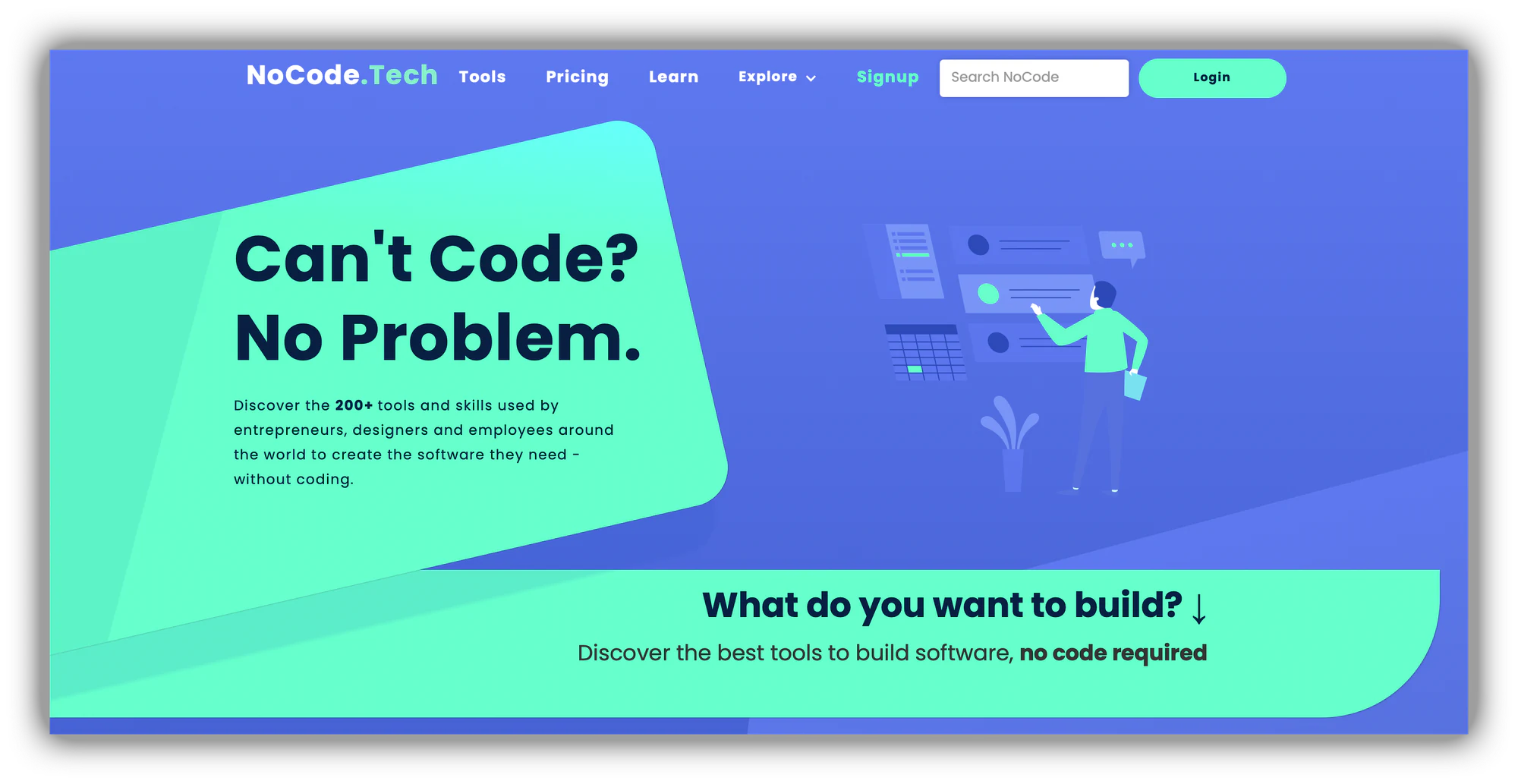 NoCode.Tech directory of no-code tools and learning resources