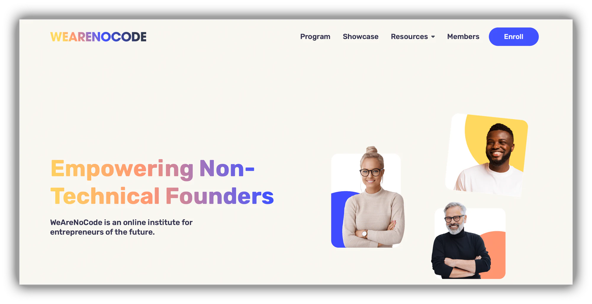 WeAreNoCode online institute for no-code entrepreneurs
