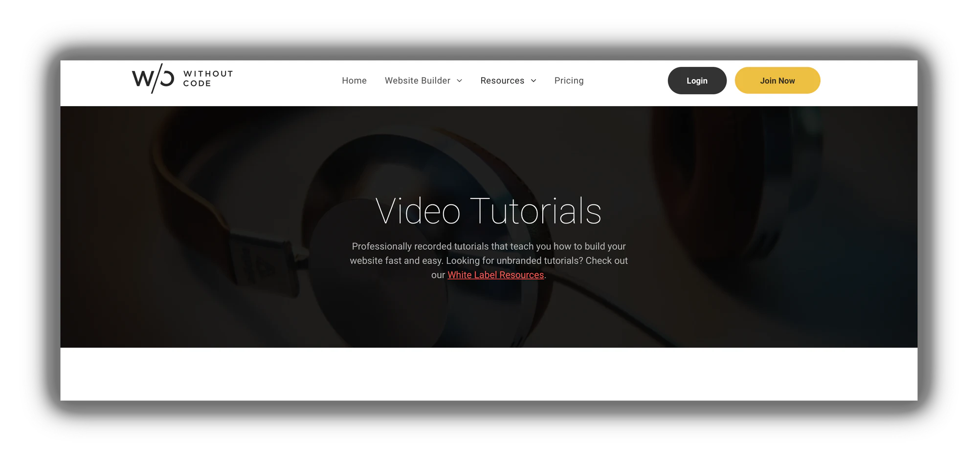 Without Code video tutorials page for no-code building