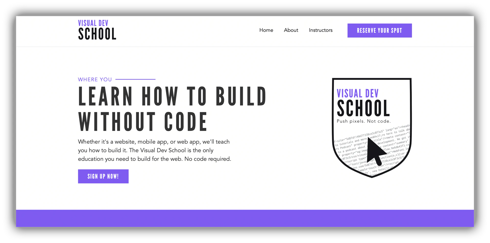Visual Dev School platform for learning visual development