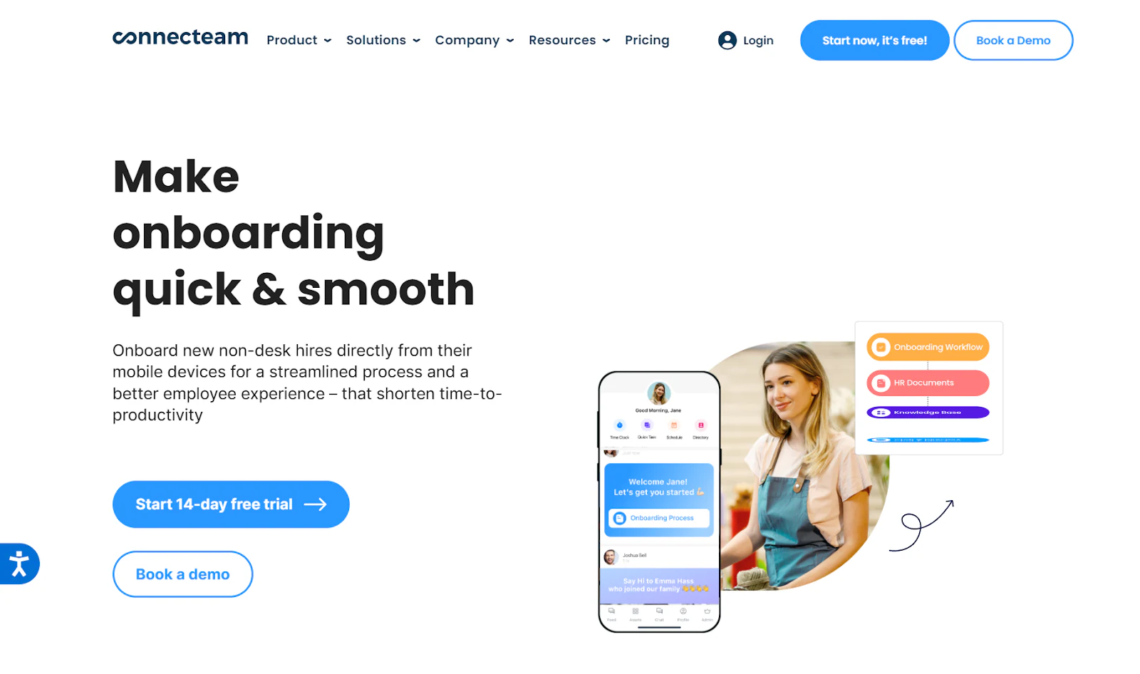 Connecteam employee training and timeline mobile app view