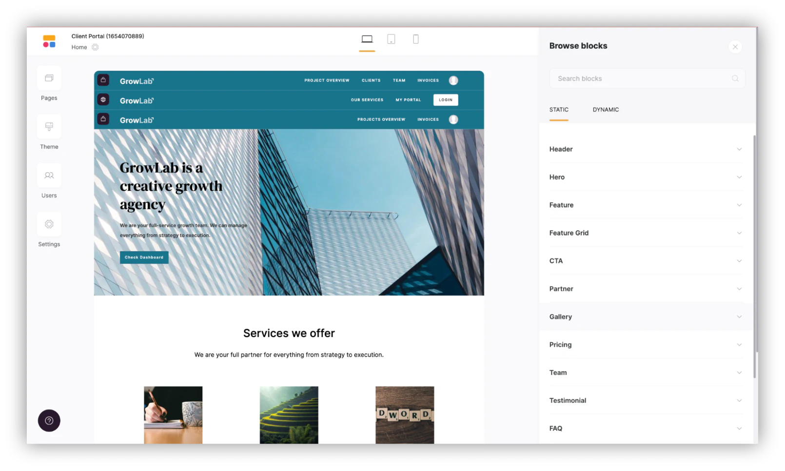 Softr template gallery showing pre-built online workspace layouts ready to duplicate