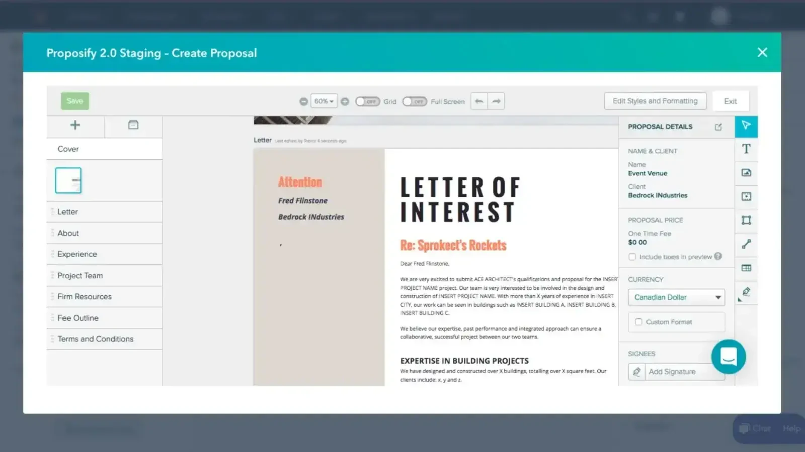 Proposify proposal software homepage