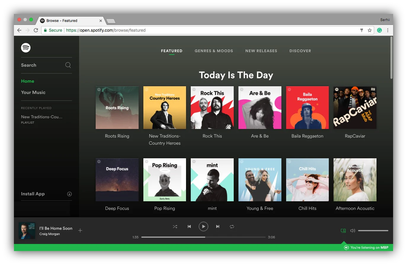 Spotify landing page 