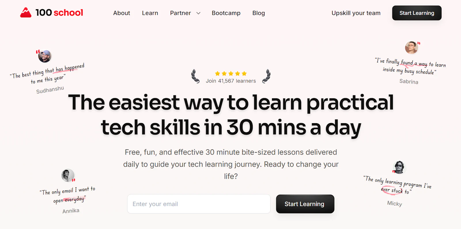 100 Days of No Code video academy home feed