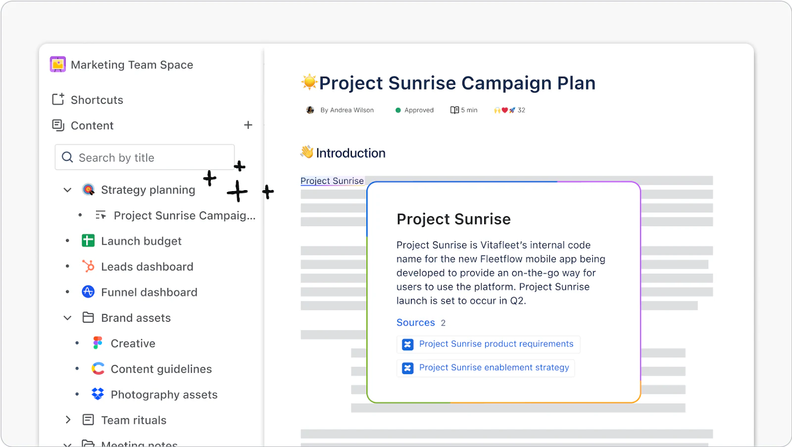 Confluence campaign interface