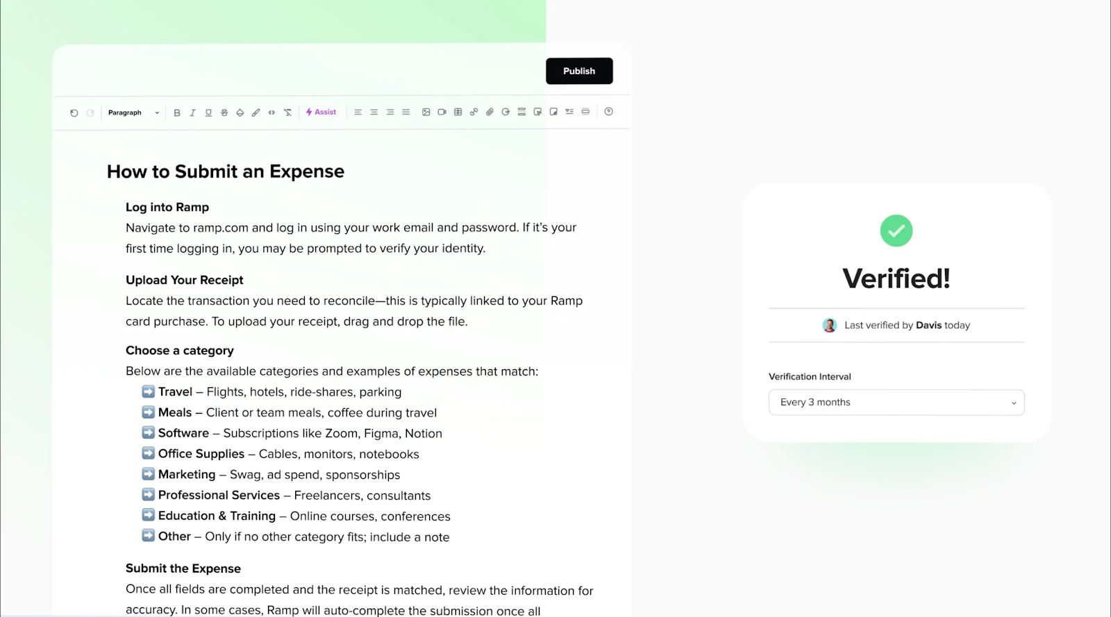 Submitting an expense in Guru