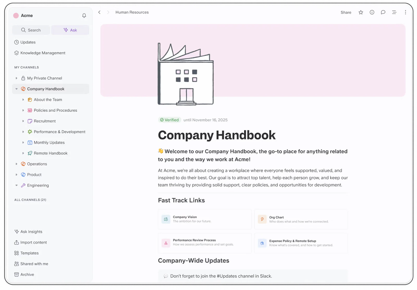 Slite knowledge management system