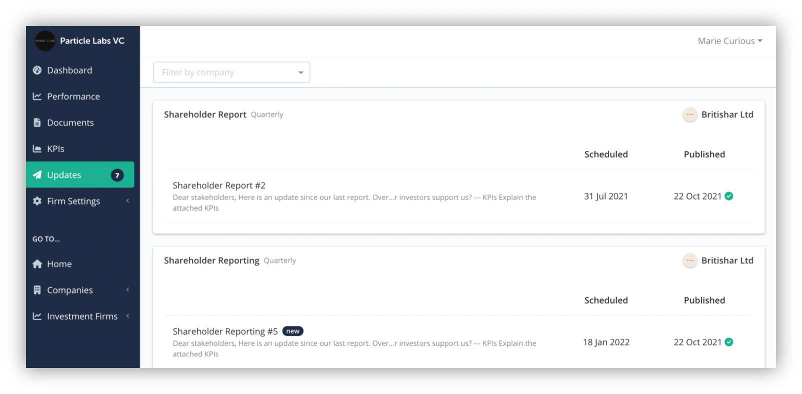 ledgy reporting features