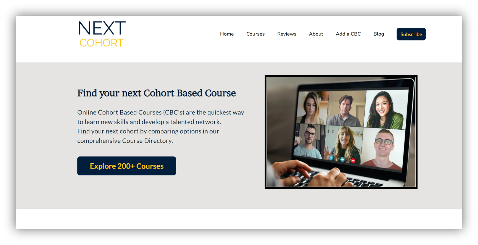 next cohort homepage