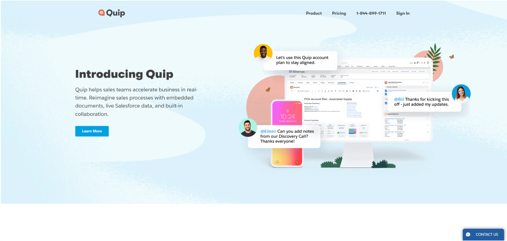 Quip landing page