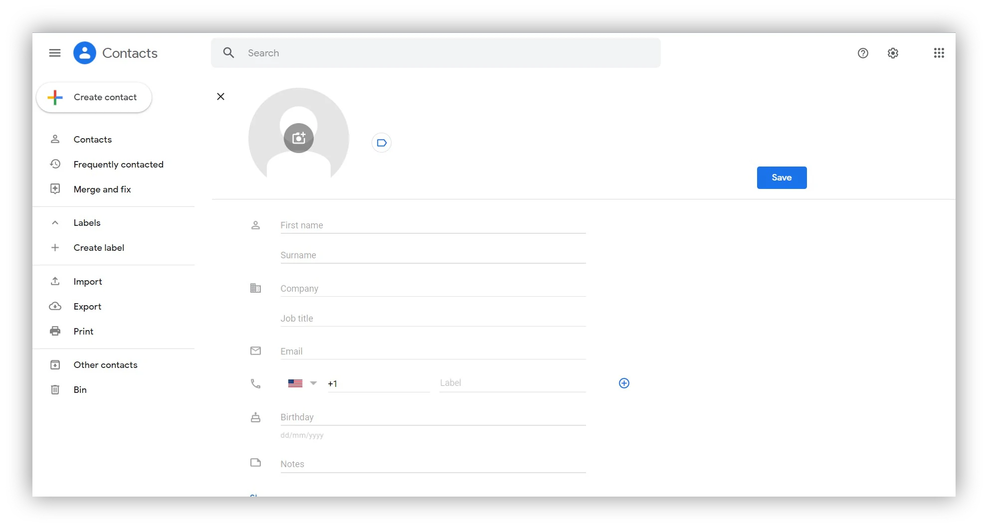 In Google Contacts, you can create one or multiple contacts at the same time and label them for future reference.
