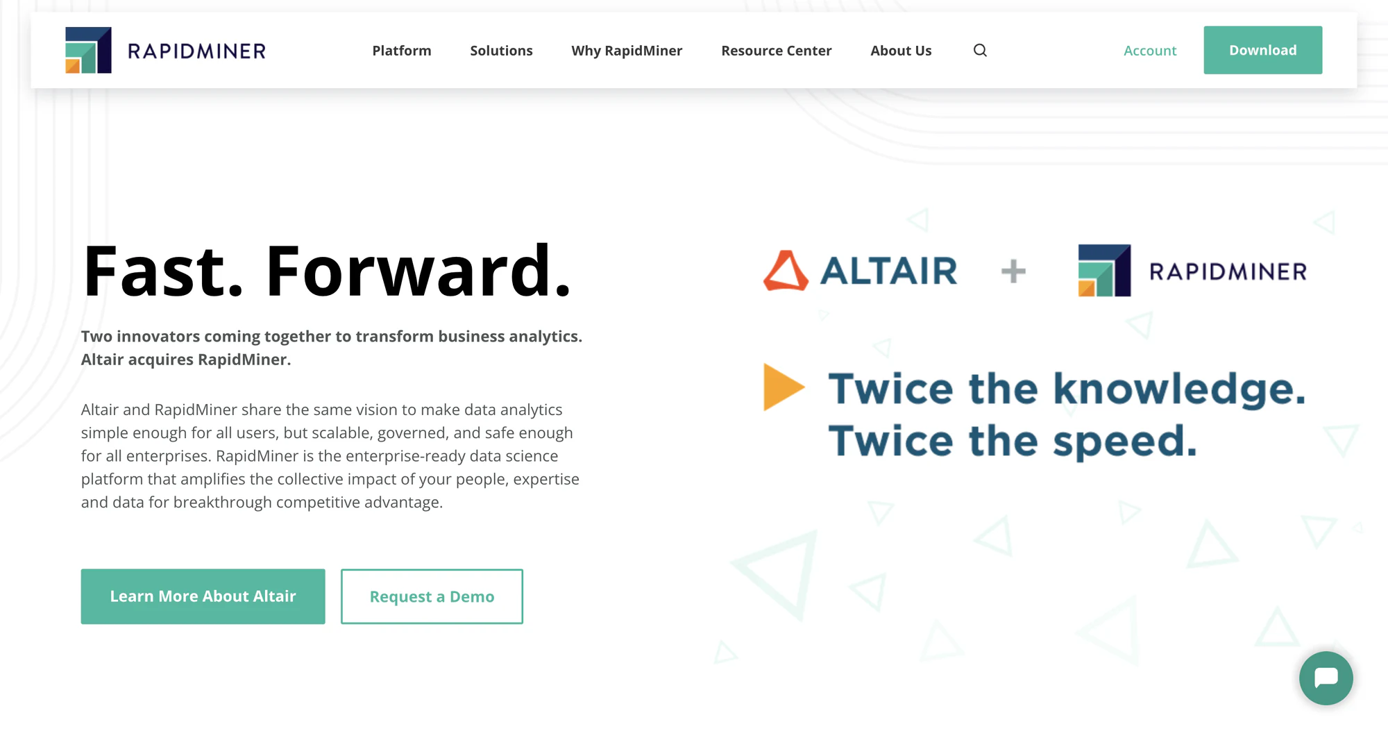rapidminer ai landing page