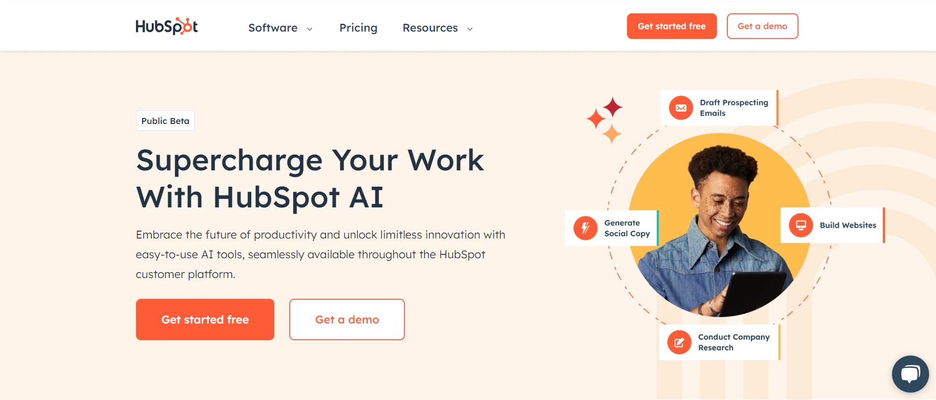 hubspot ai landing page