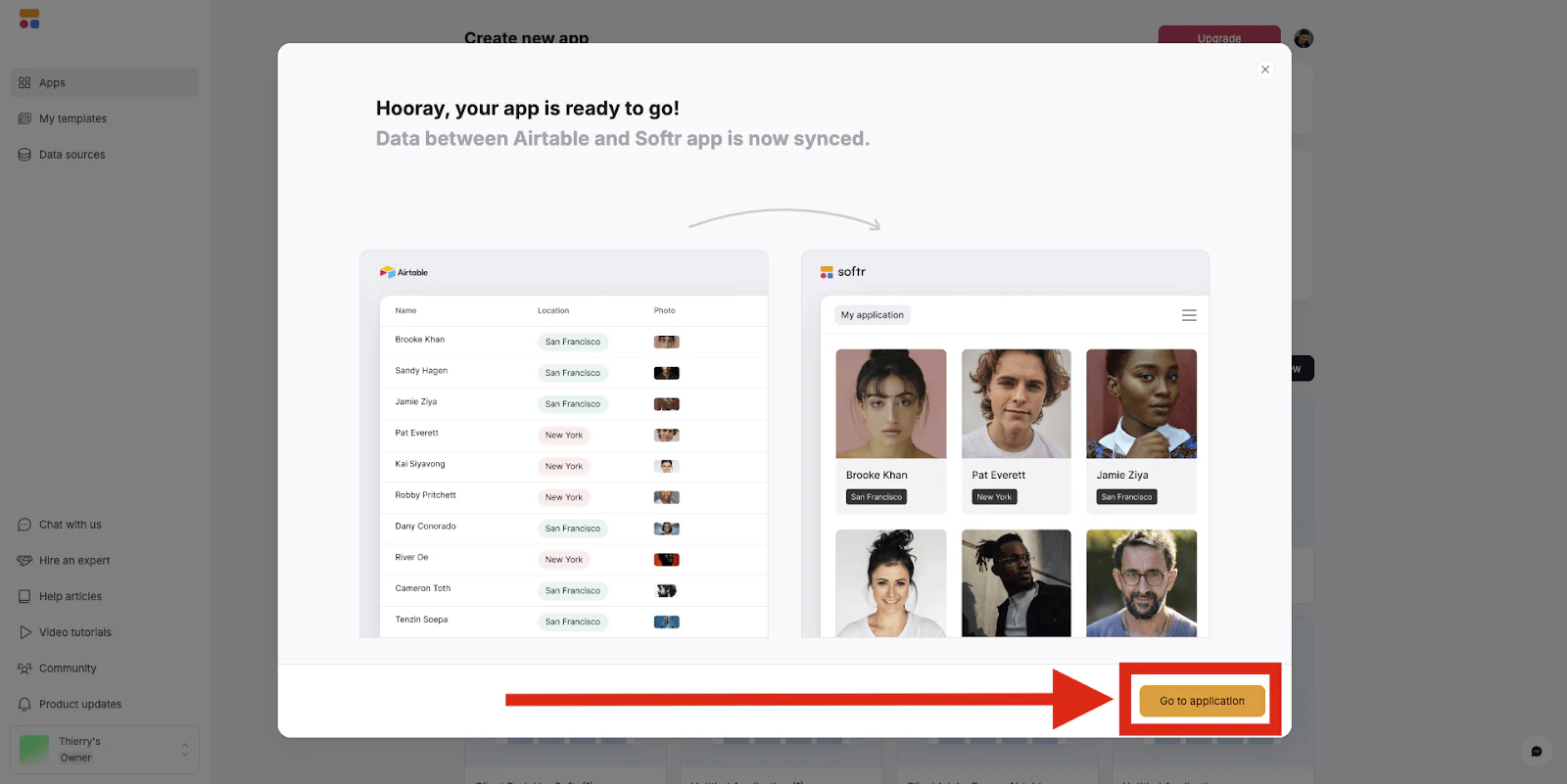 Client Portal app ready to explore inside the Softr editor