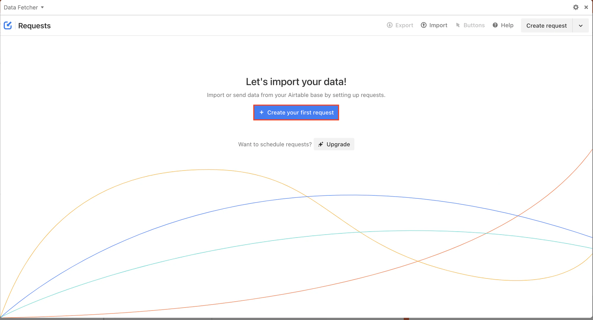 Create your first request on Data Fetcher