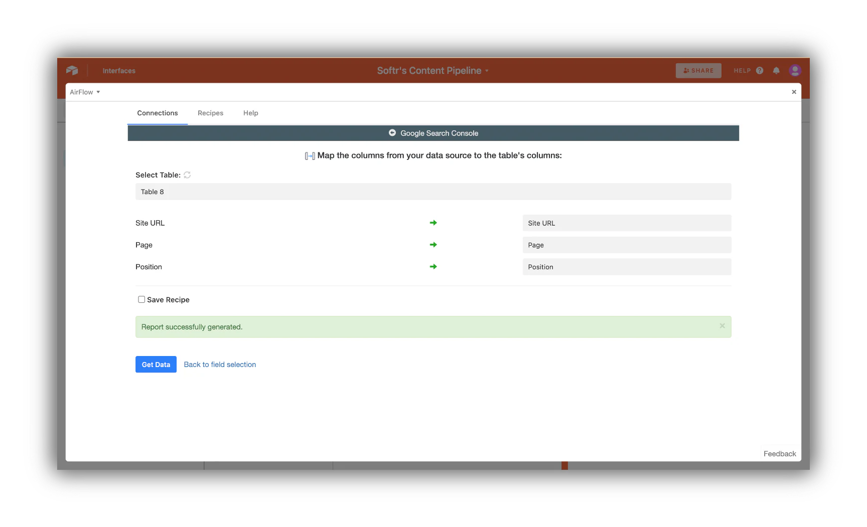 Get data successfully