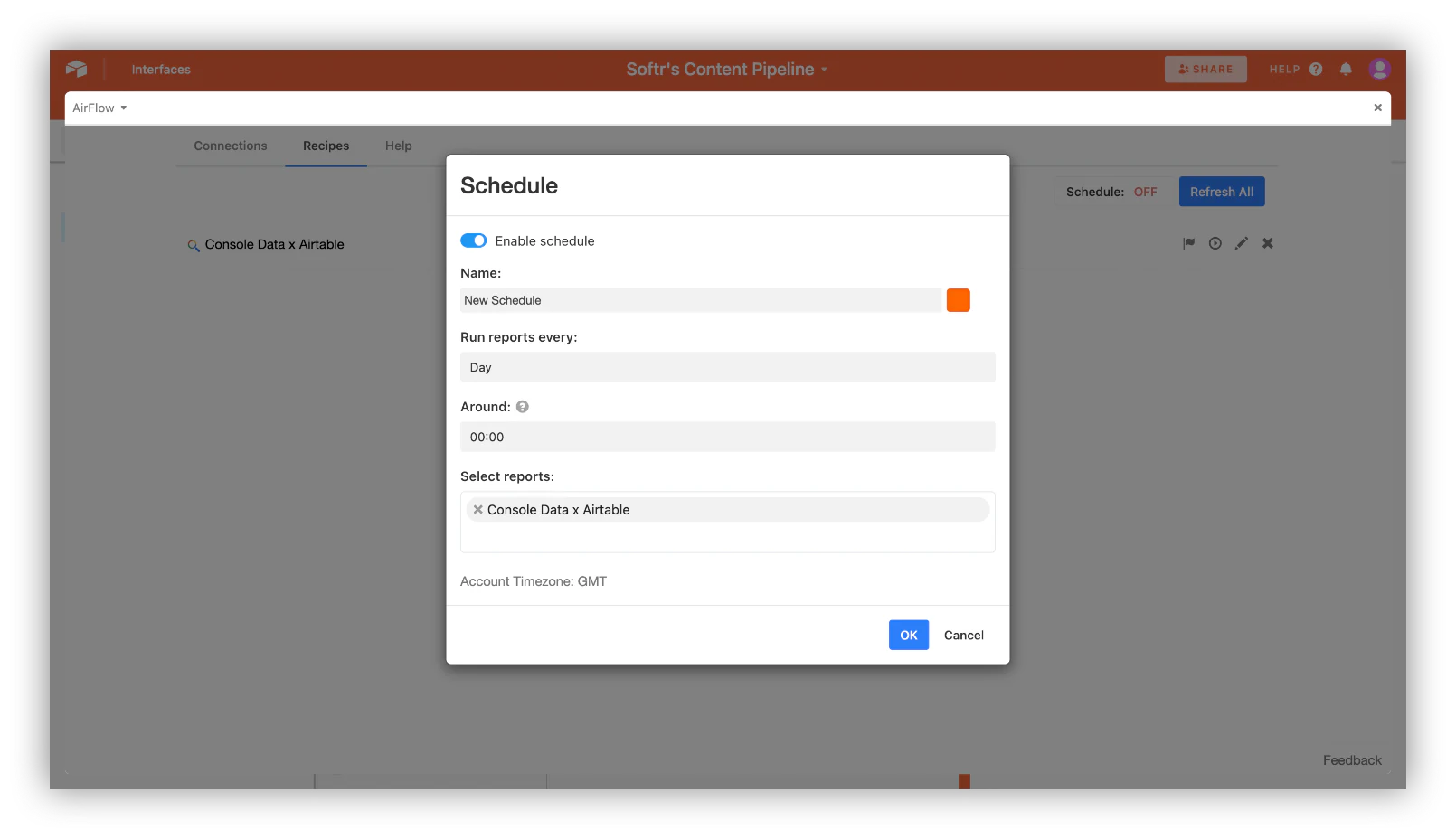 Select a date range and a report