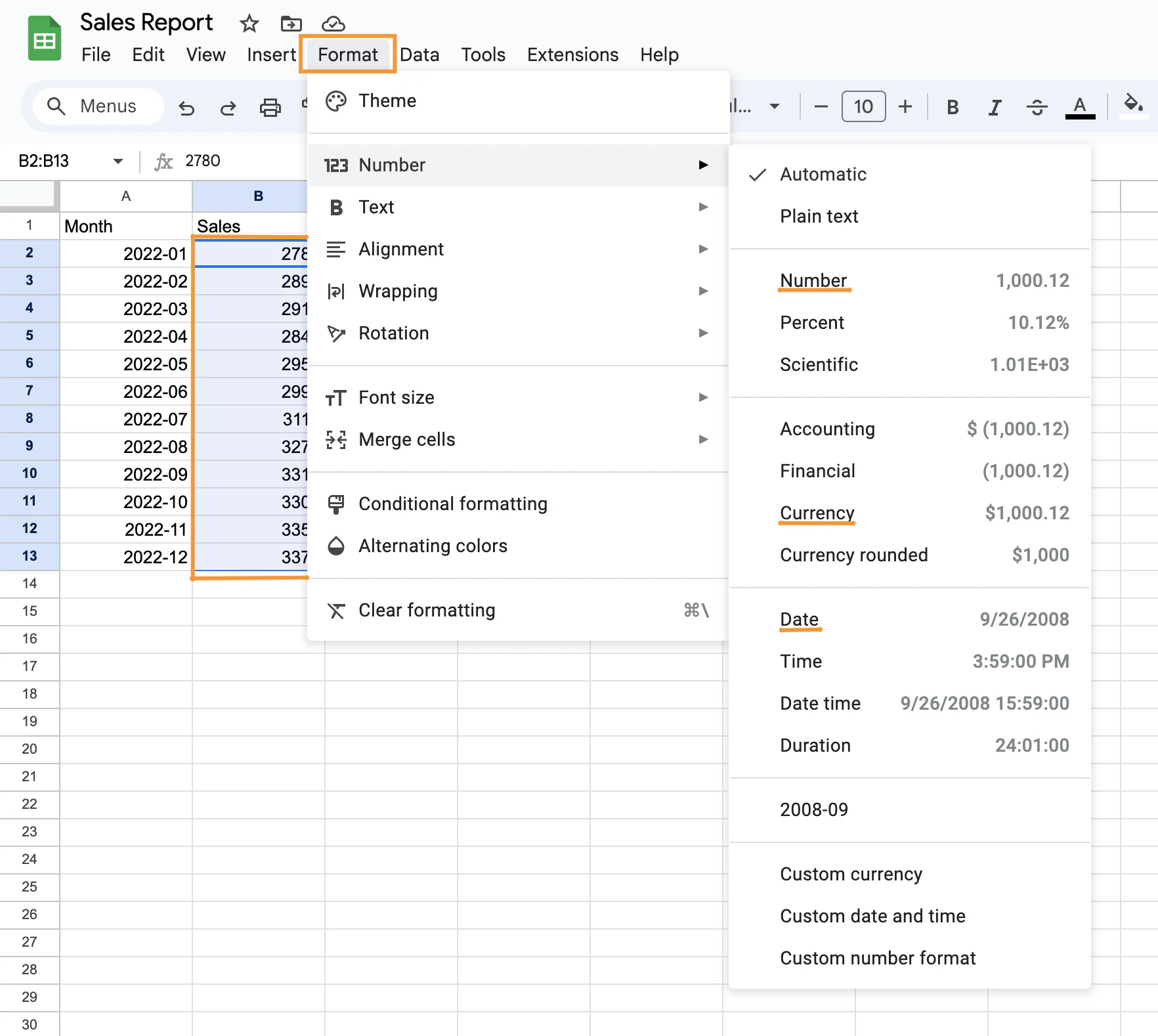 Verify data format