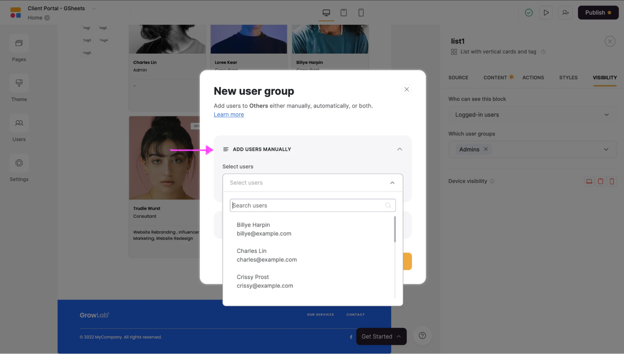 Step 5.9: Add users to your new group