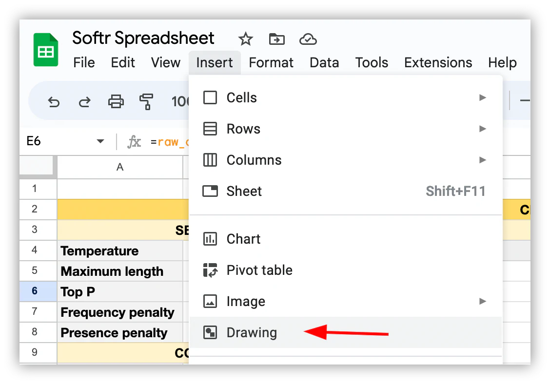 Adding a drawing to use as a "run" button on the main sheet