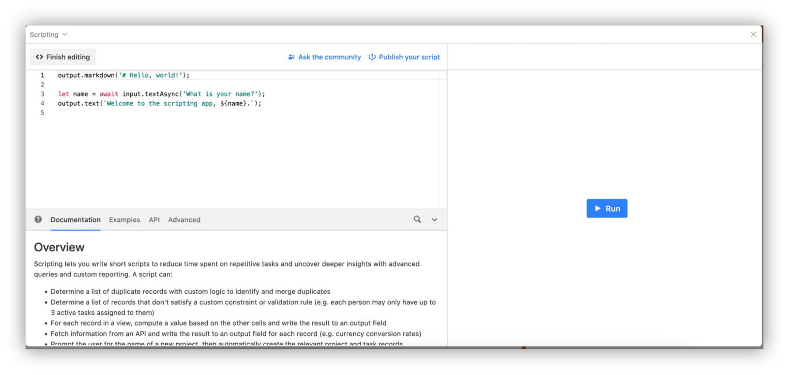 Replace the default code