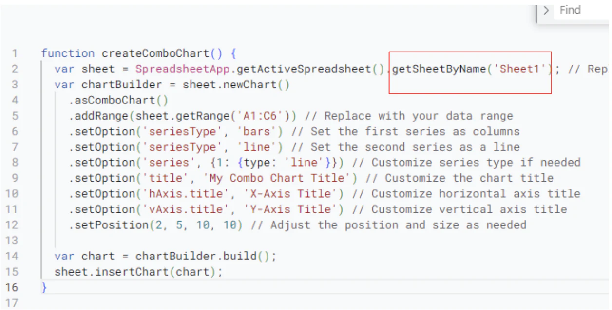 Setting the correct sheet name reference in the Apps Script function