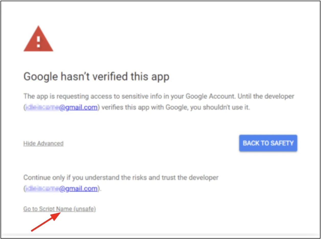 Confirming script execution permissions in Google Apps Script