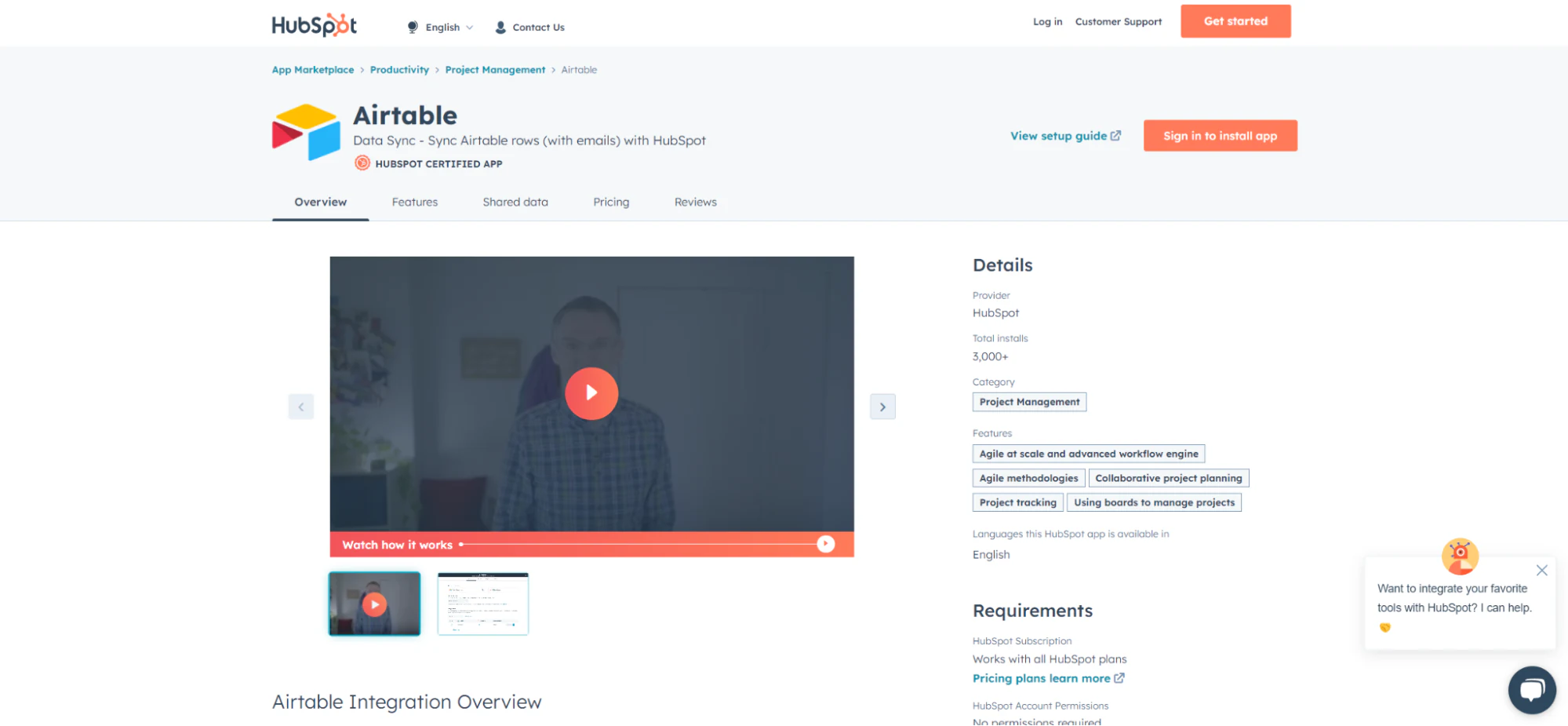HubSpot airtable integration