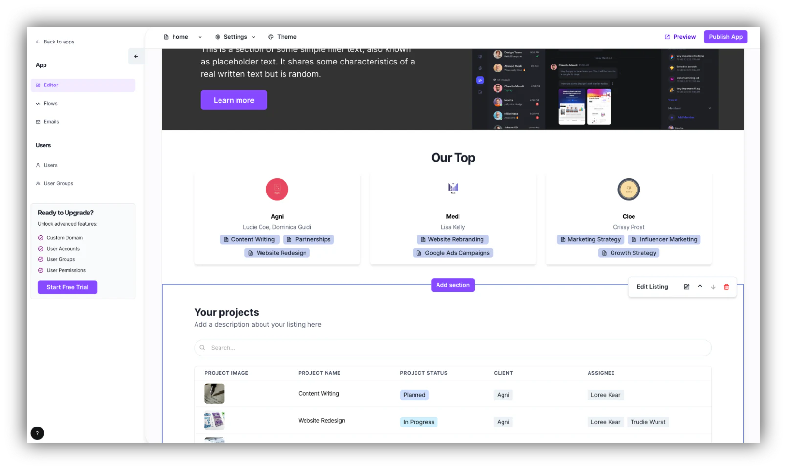 Screenshot of Pory editor