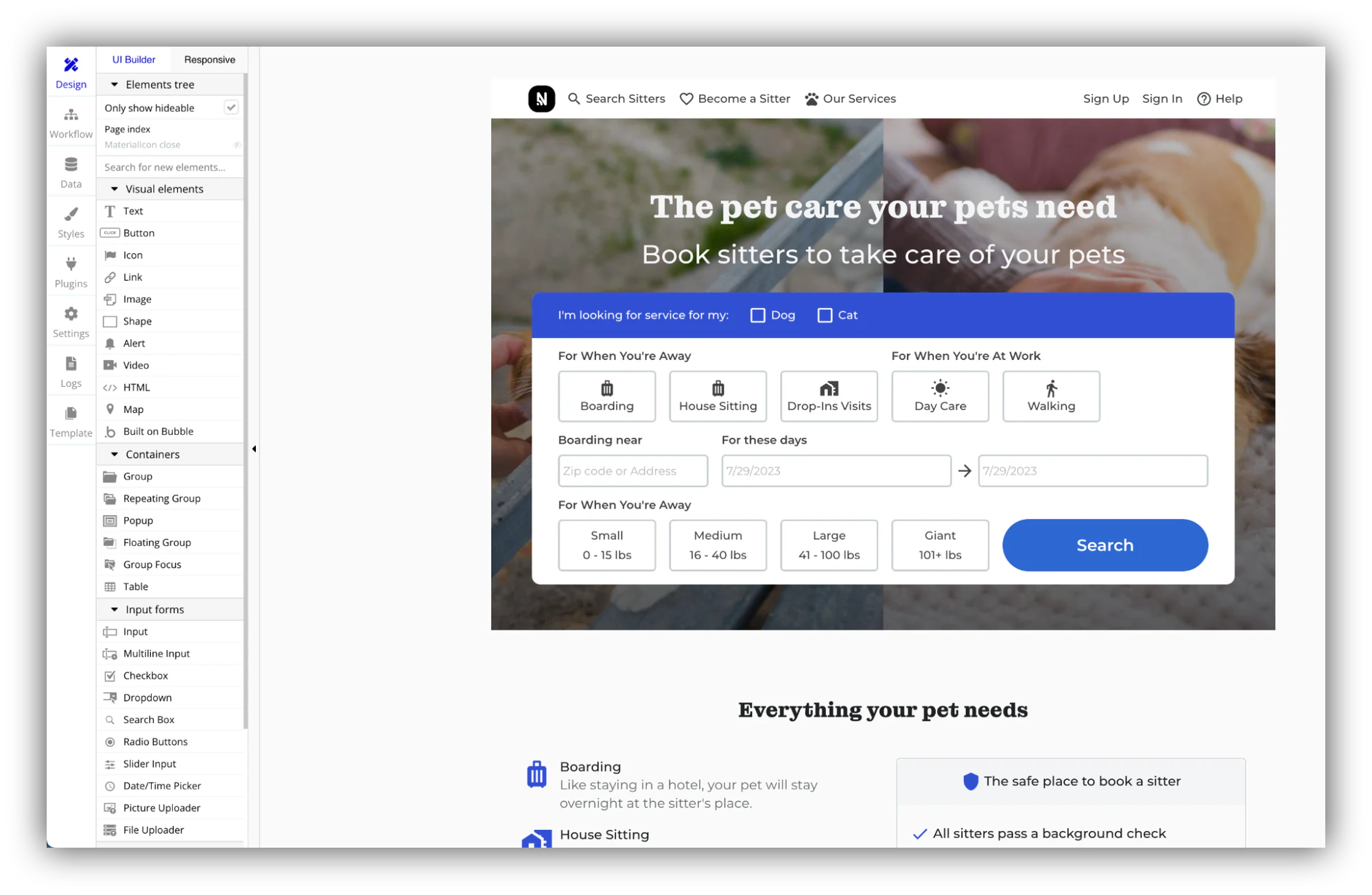 Screenshot of Bubble