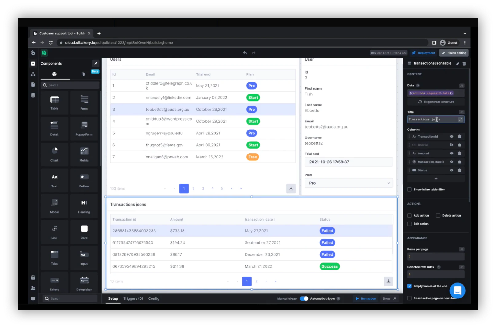 UI bakery low-code platform
