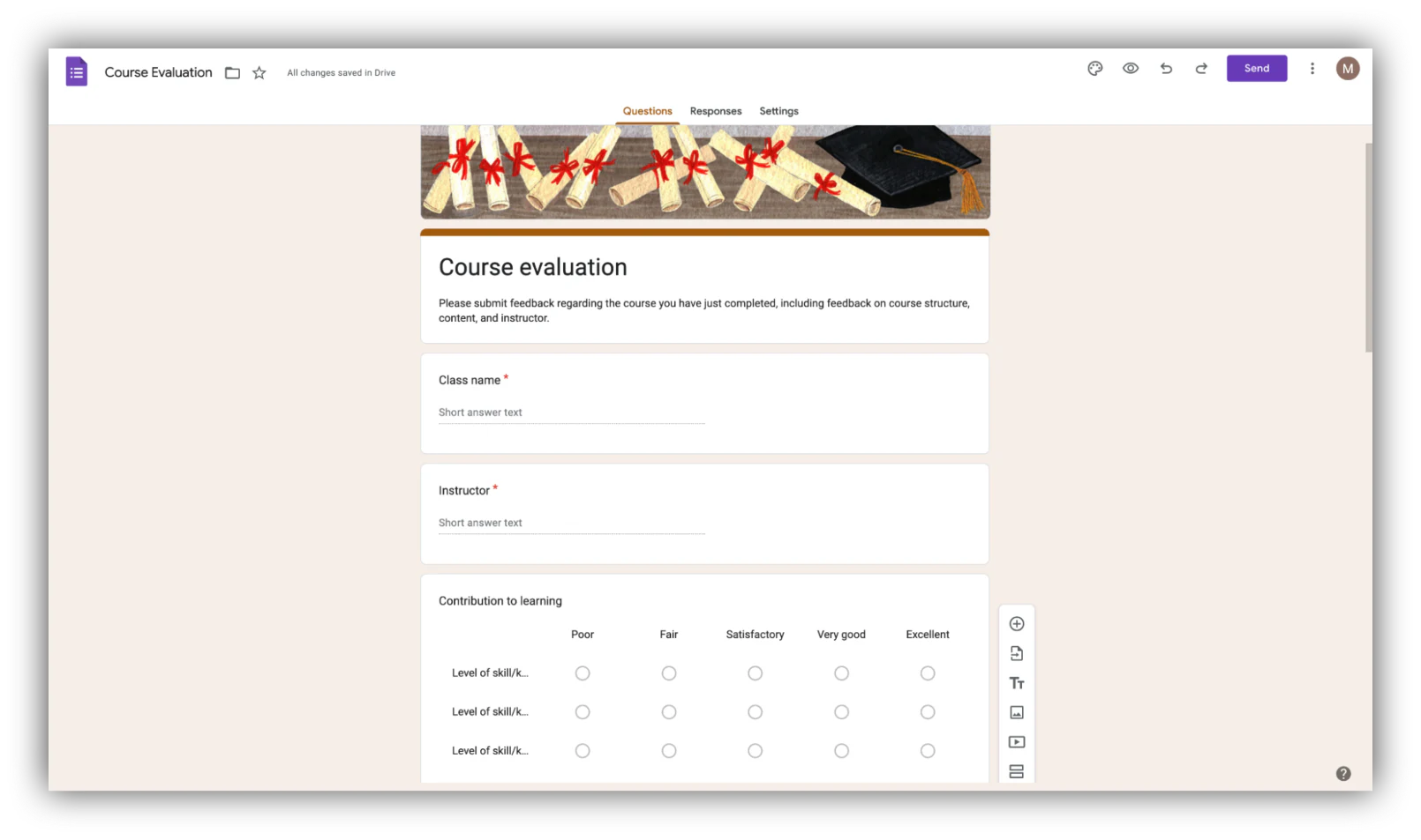Screenshot of Google Forms