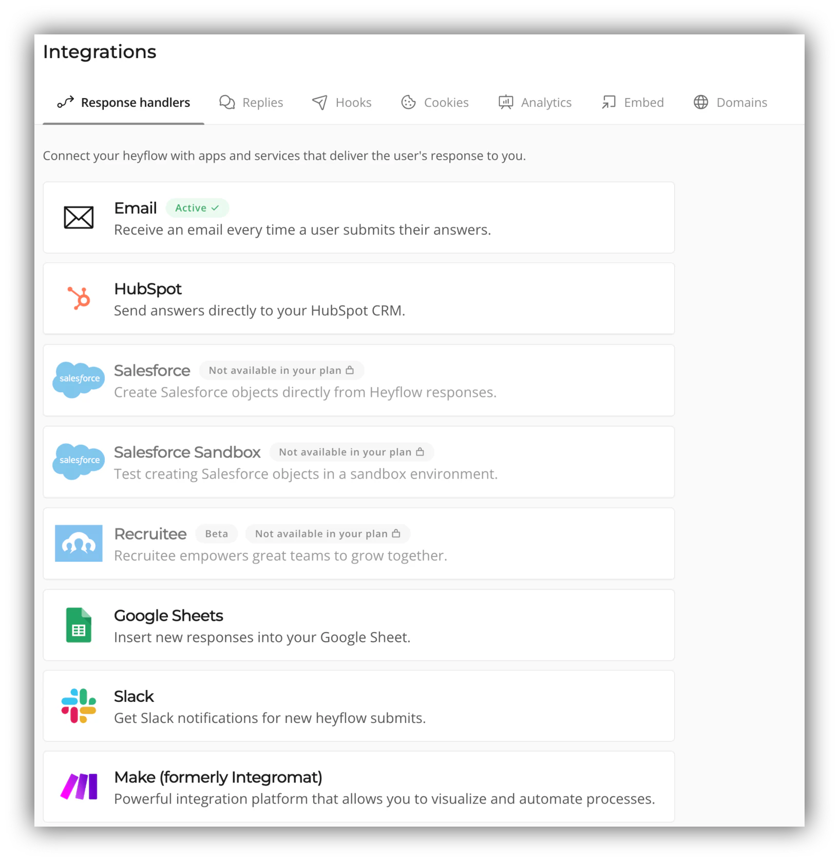 Screenshot of HeyFlow