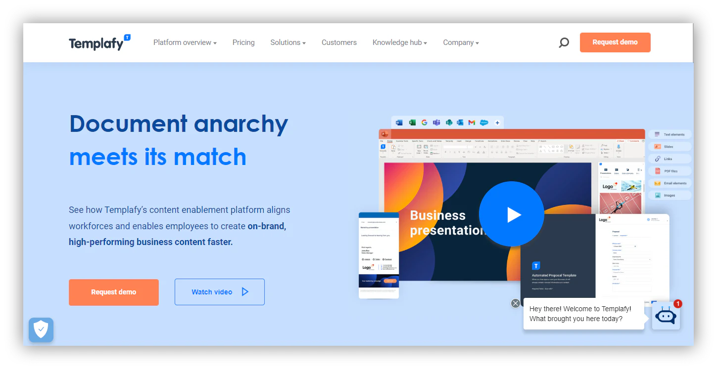 Templafy homepage