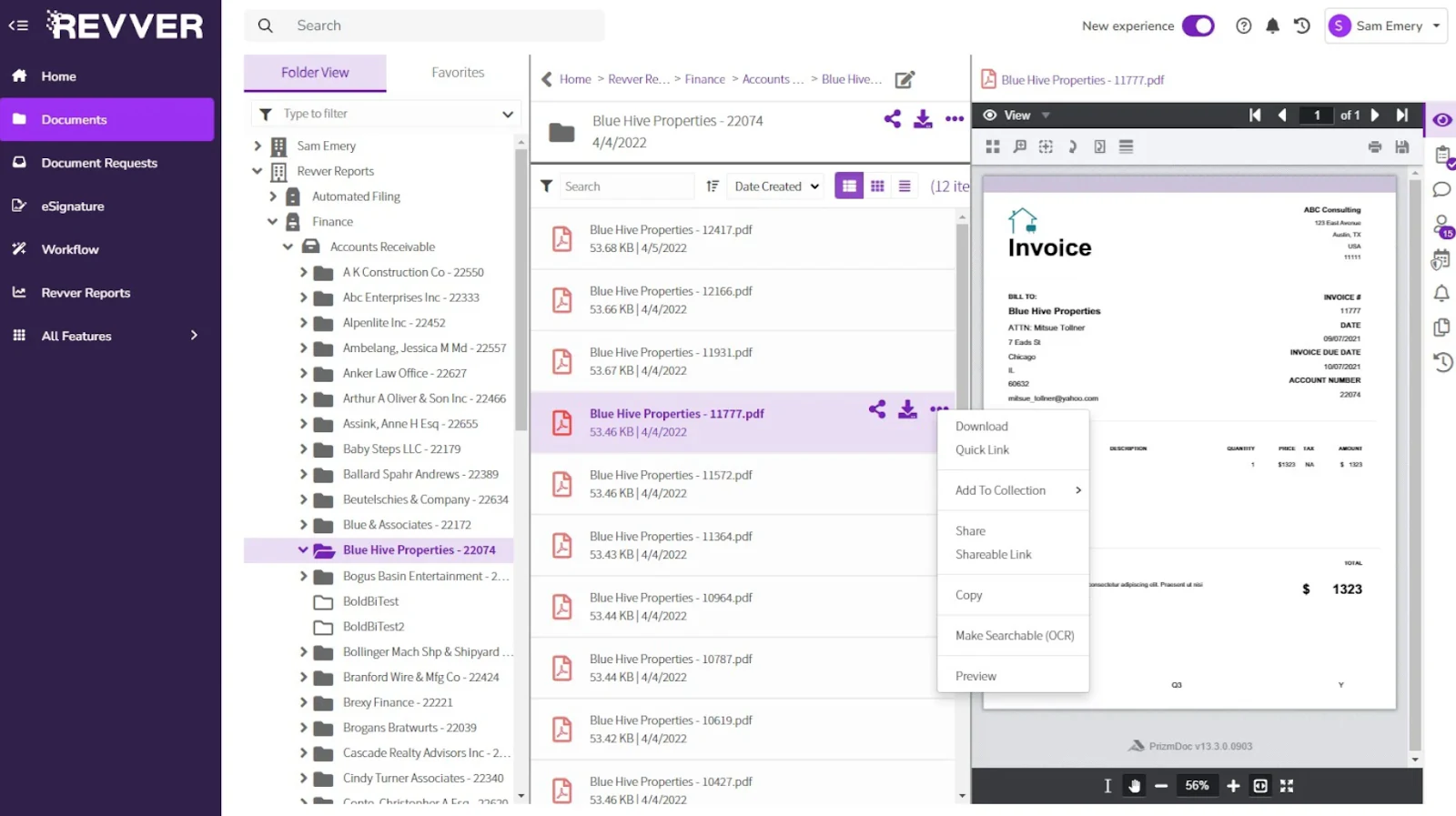 Revver document management dashboard automating back-office file workflows