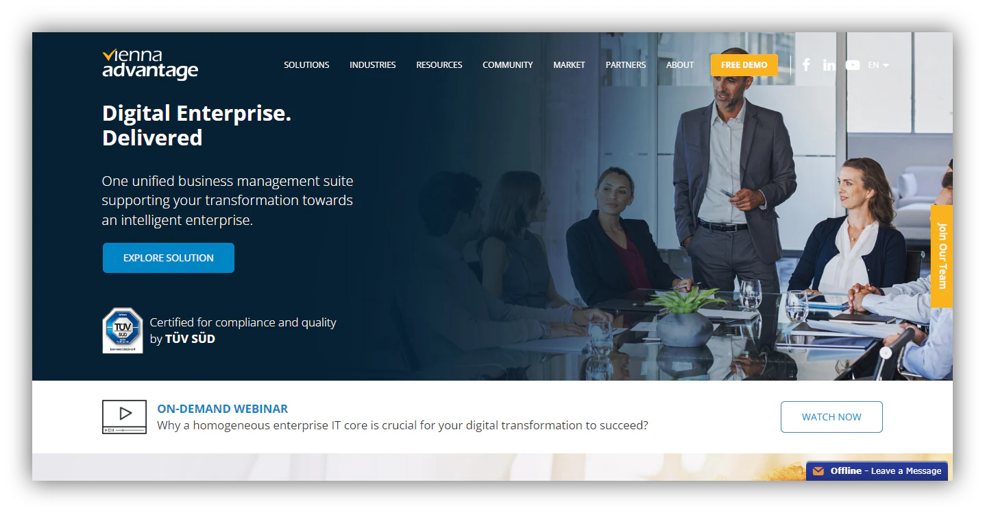 Vienna Advantage homepage