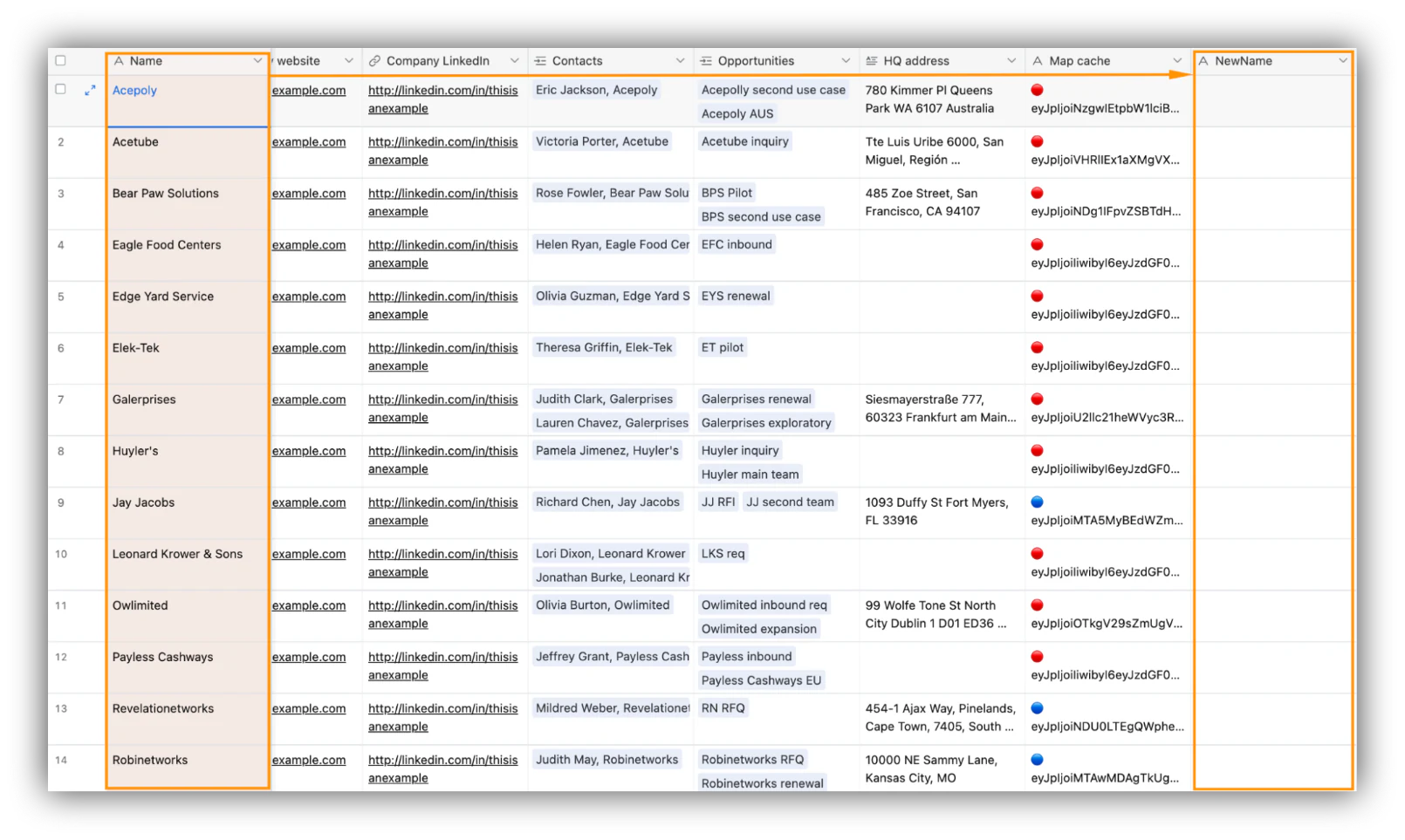 Selecting all data in the Airtable primary column to copy it