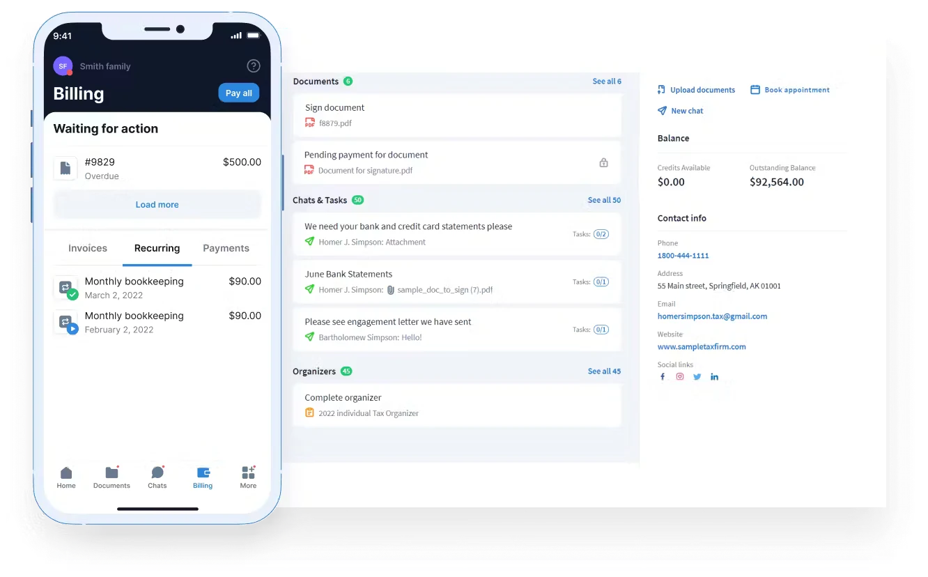 TaxDome accounting client portal