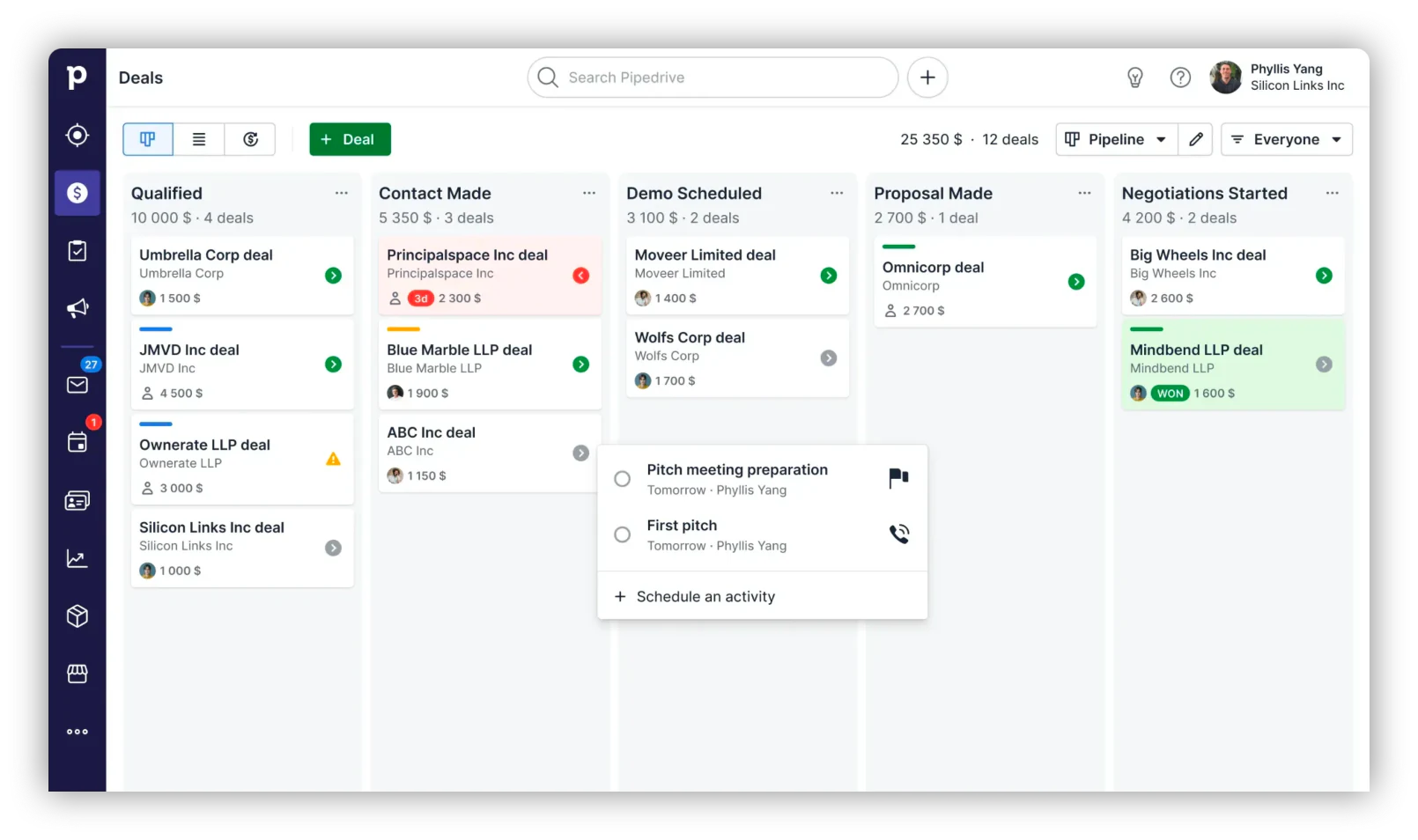 Pipedrive communication and document management