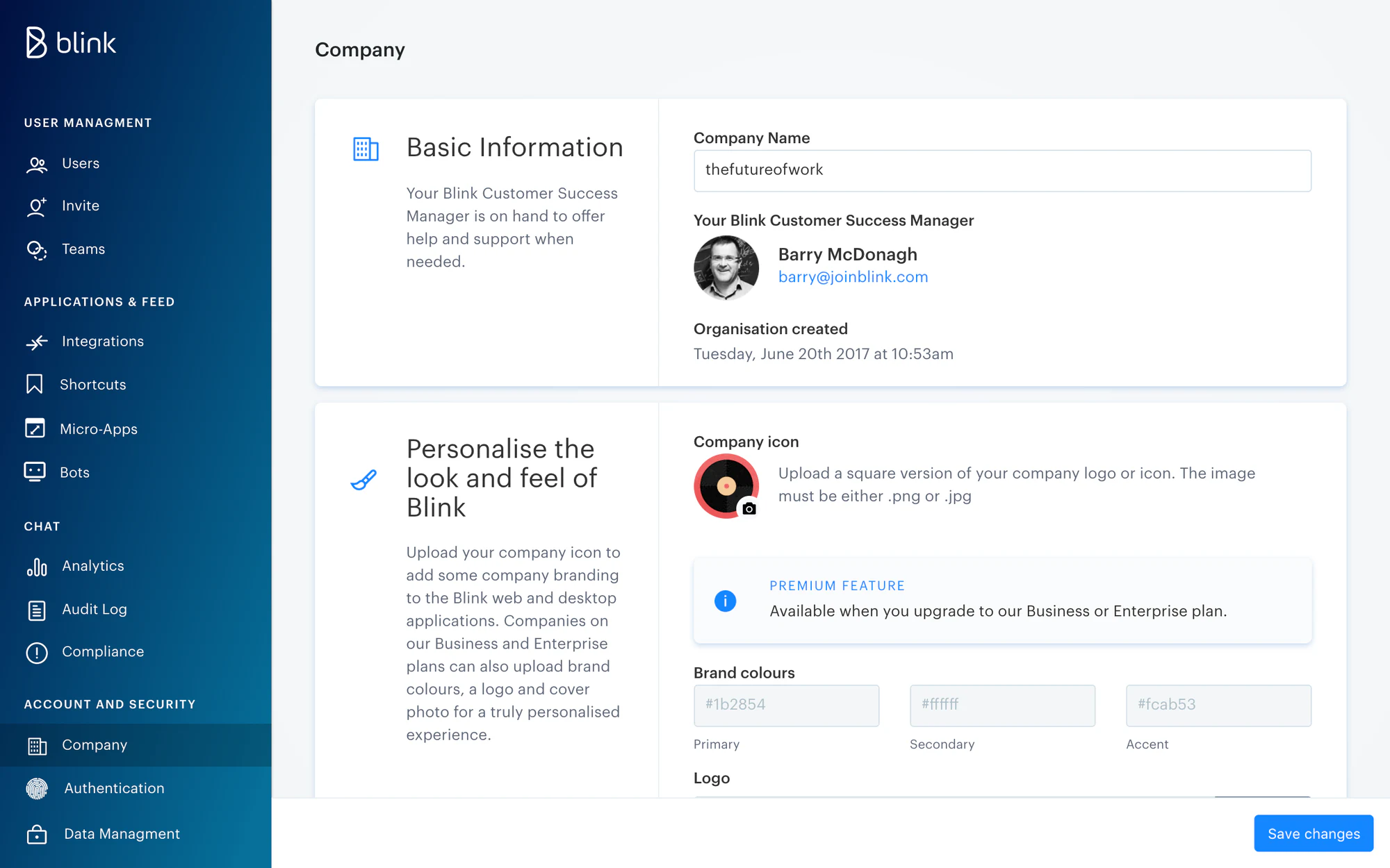 Blink employee portal