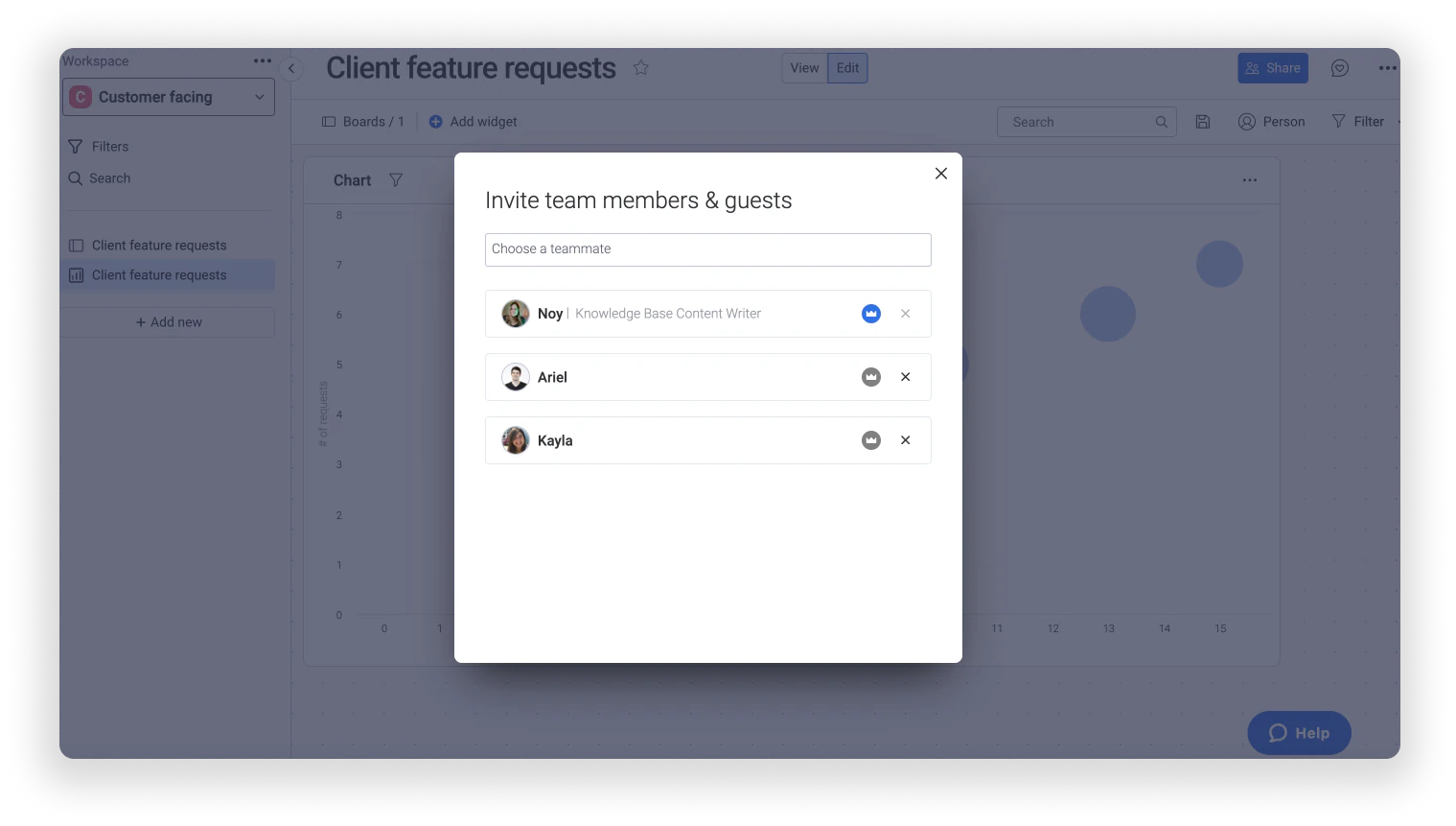 monday dashboard permissions
