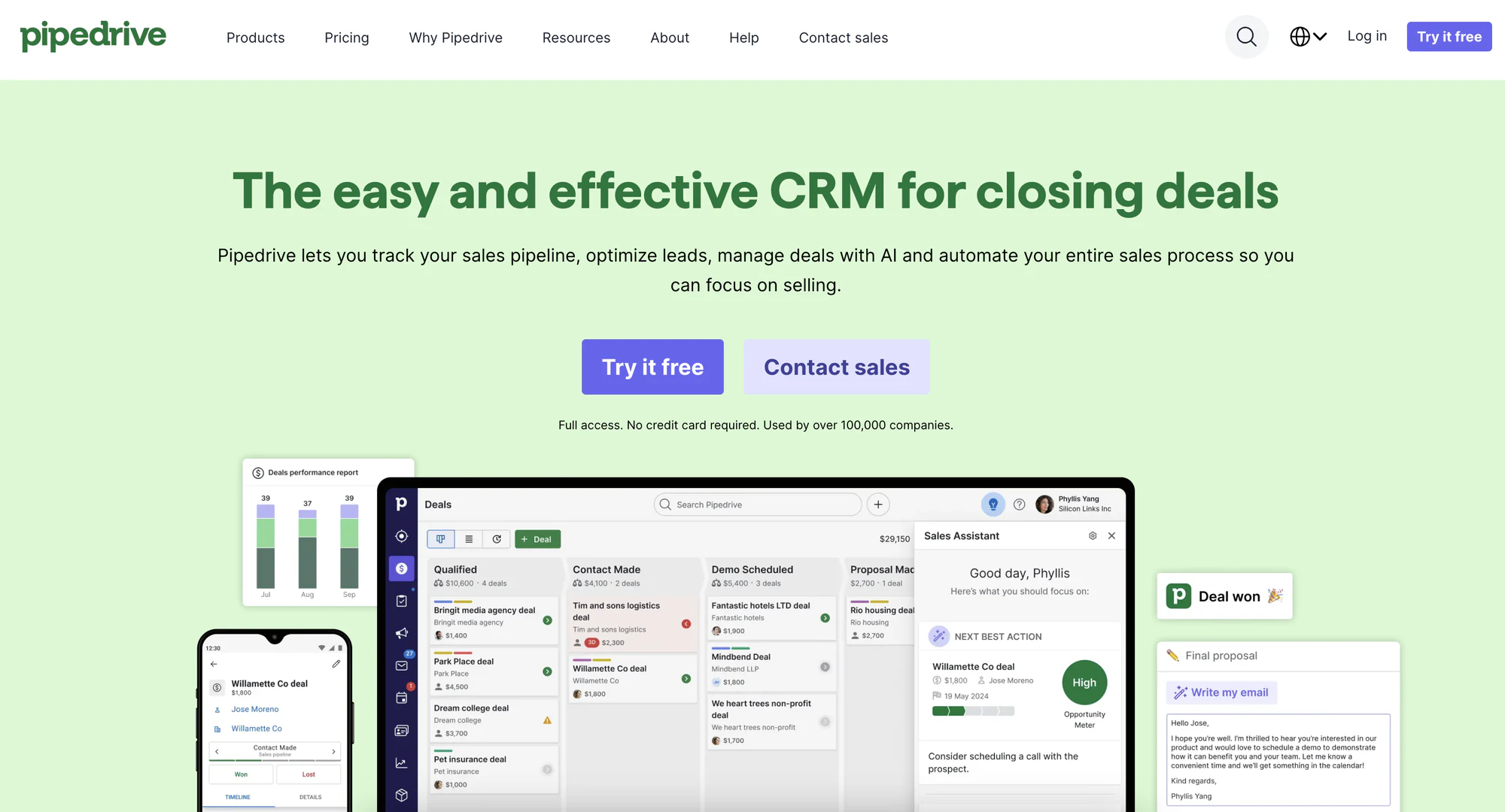 Pipedrive sales CRM pipeline interface
