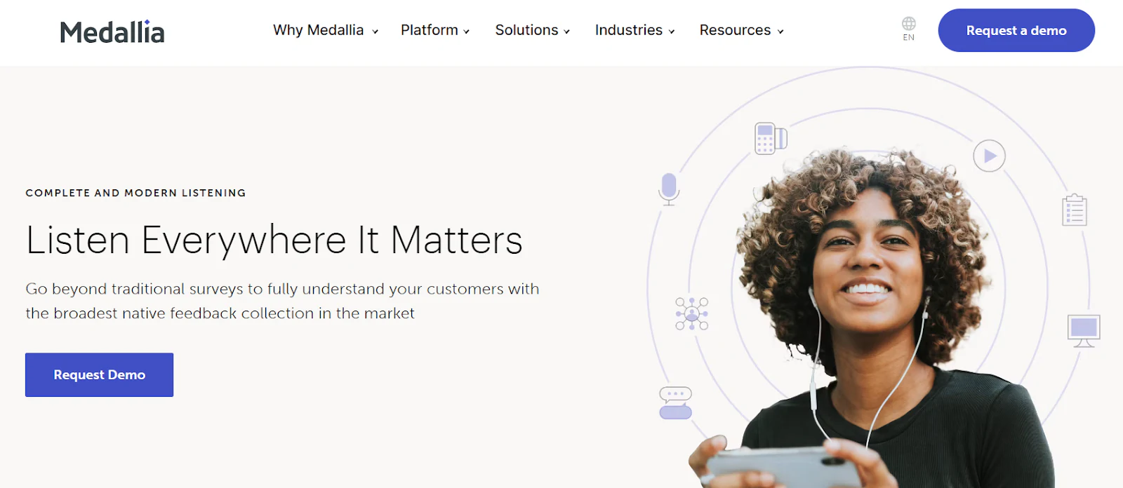 Medallia enterprise experience management platform with omni-channel feedback