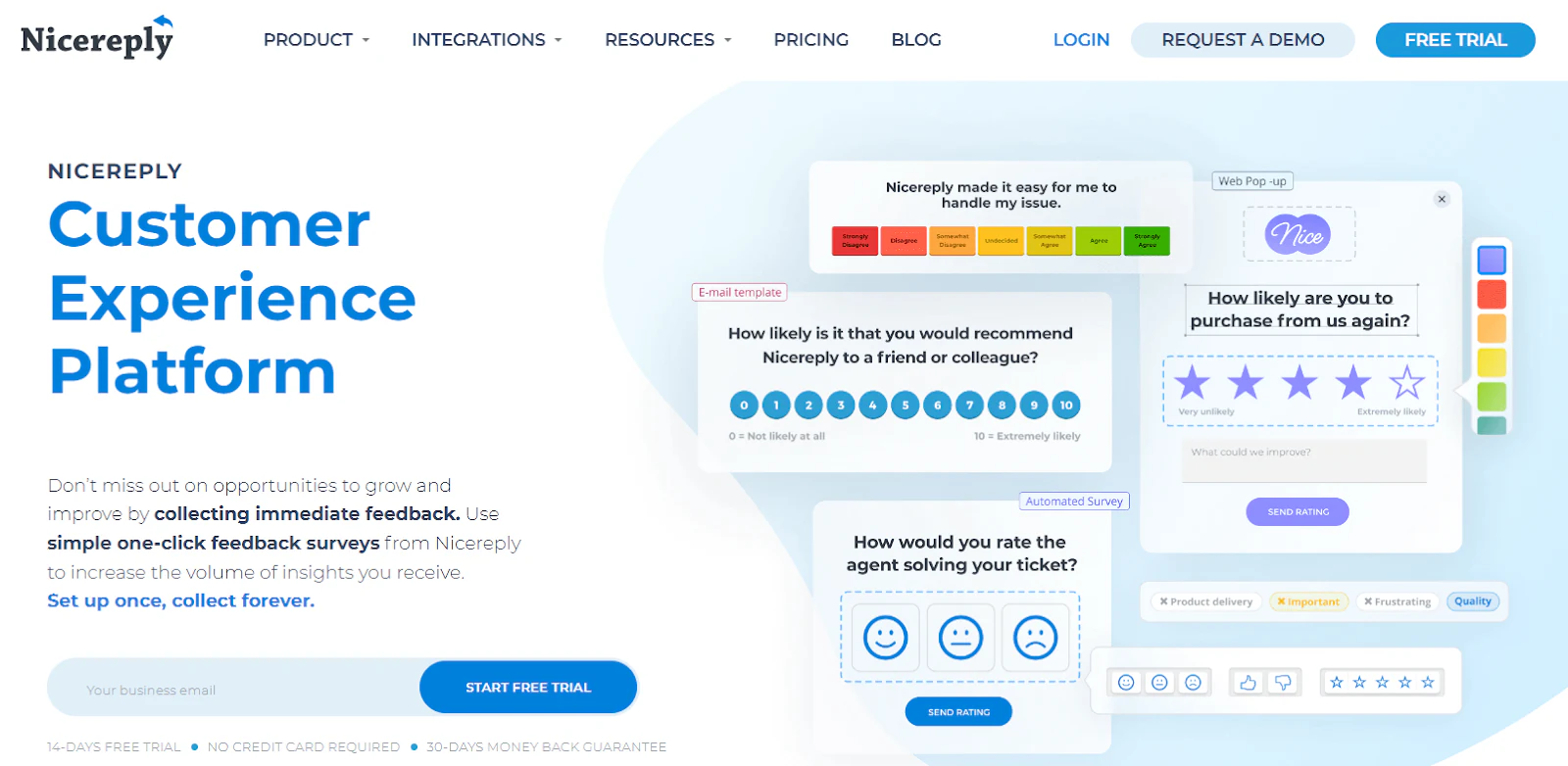 Nicereply customer satisfaction survey platform for support teams